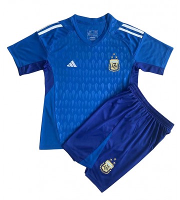 Lacne Dětský Futbalové dres Argentína Brankarsky  MS 2022 Krátky Rukáv - Preč (+ trenírky)